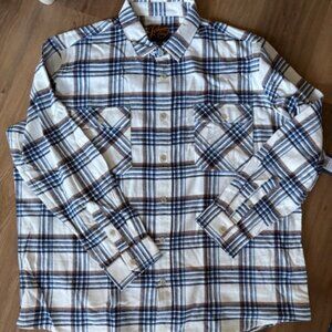 Johnney Bigg Blue Plaid Shacket Shirt Jacket Oversized 1X NWT